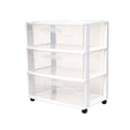 3-Tier Clear Plastic Storage Organizer Cart with Wheels V24507