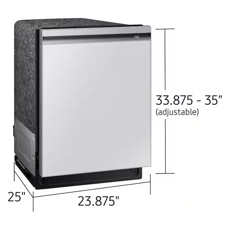 White Glass Top Control Smart Built-In Tall Tub Dishwasher with Stainless Steel Tub I2575