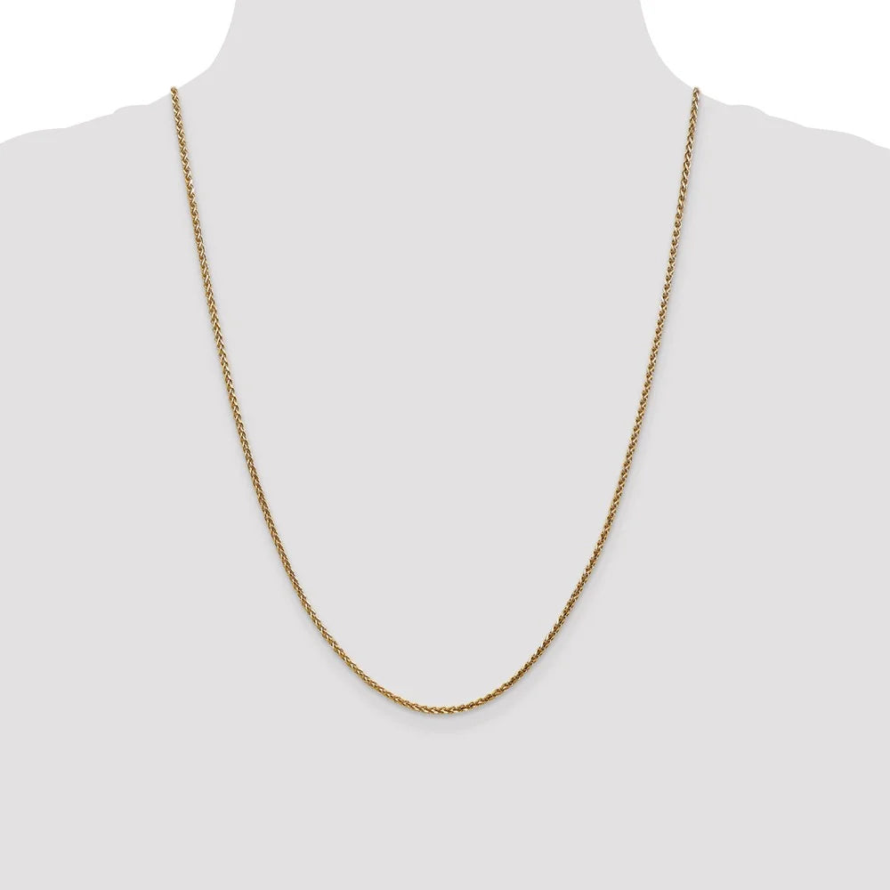 14kt Yellow Gold 1.8mm Diamond Cut Spiga Chain 24 inch Lobster Clasp R5810