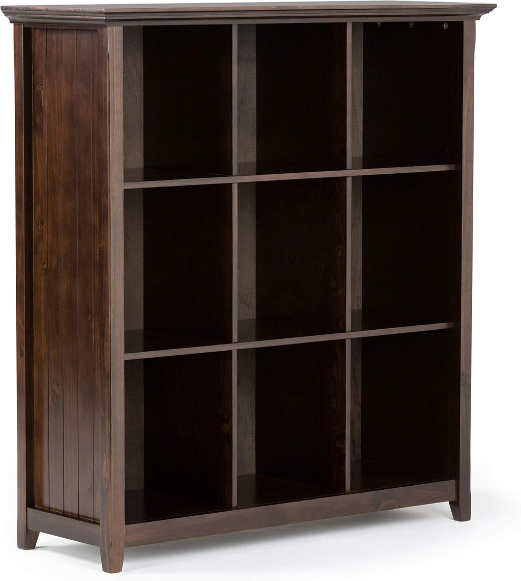 Rustic 9 Cube Bookcase and Storage Unit in Brunette Brown with 9 Shelves Y835194