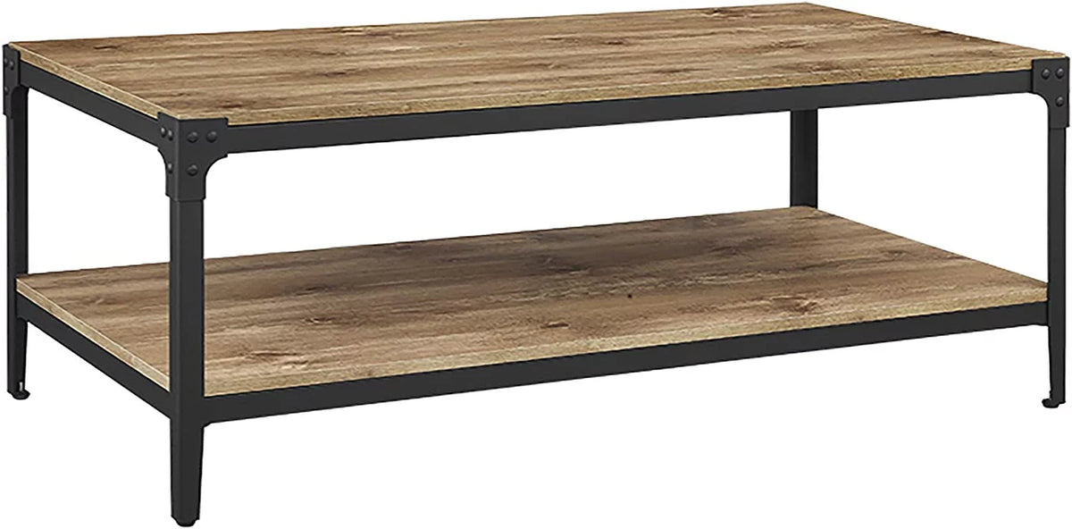 Barnwood Angle Iron and Wood Coffee Table 46 Inch I946876