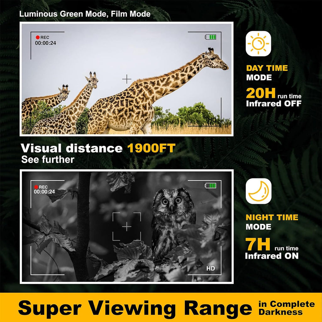 Night Vision Binoculars, 1900ft Viewing Range, 1080P U89715