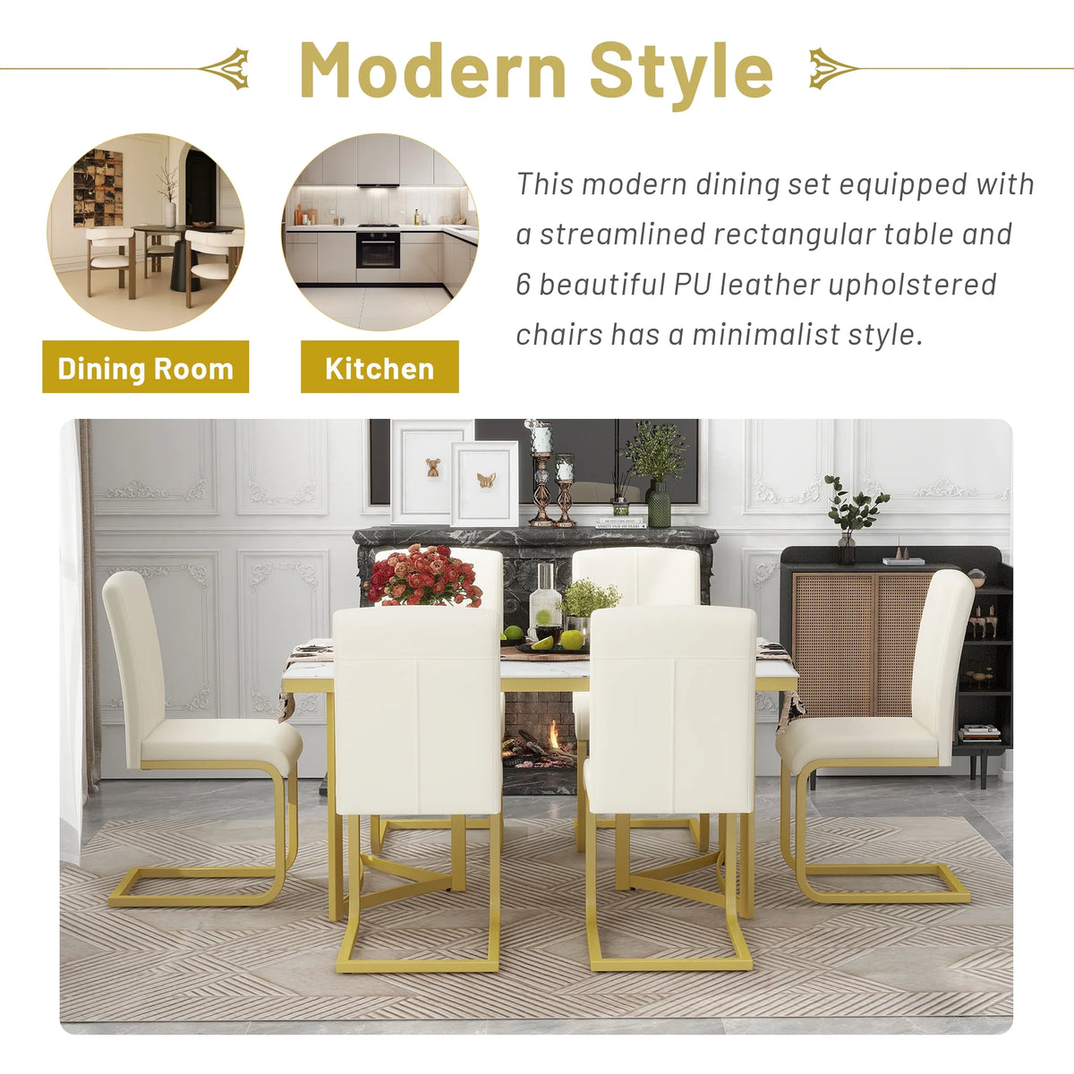 7-Piece Modern Dining Table Set N60567