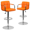 Orange Bar Stool Set of 2 X40111