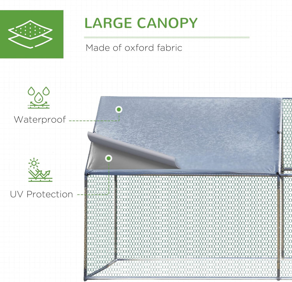 Large Metal Chicken Coop 3 Rooms Walk-in Enclosure 10' x 20' x 6.5' P5769