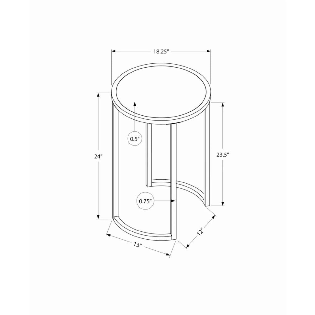White Round Metal Accent Table F6088