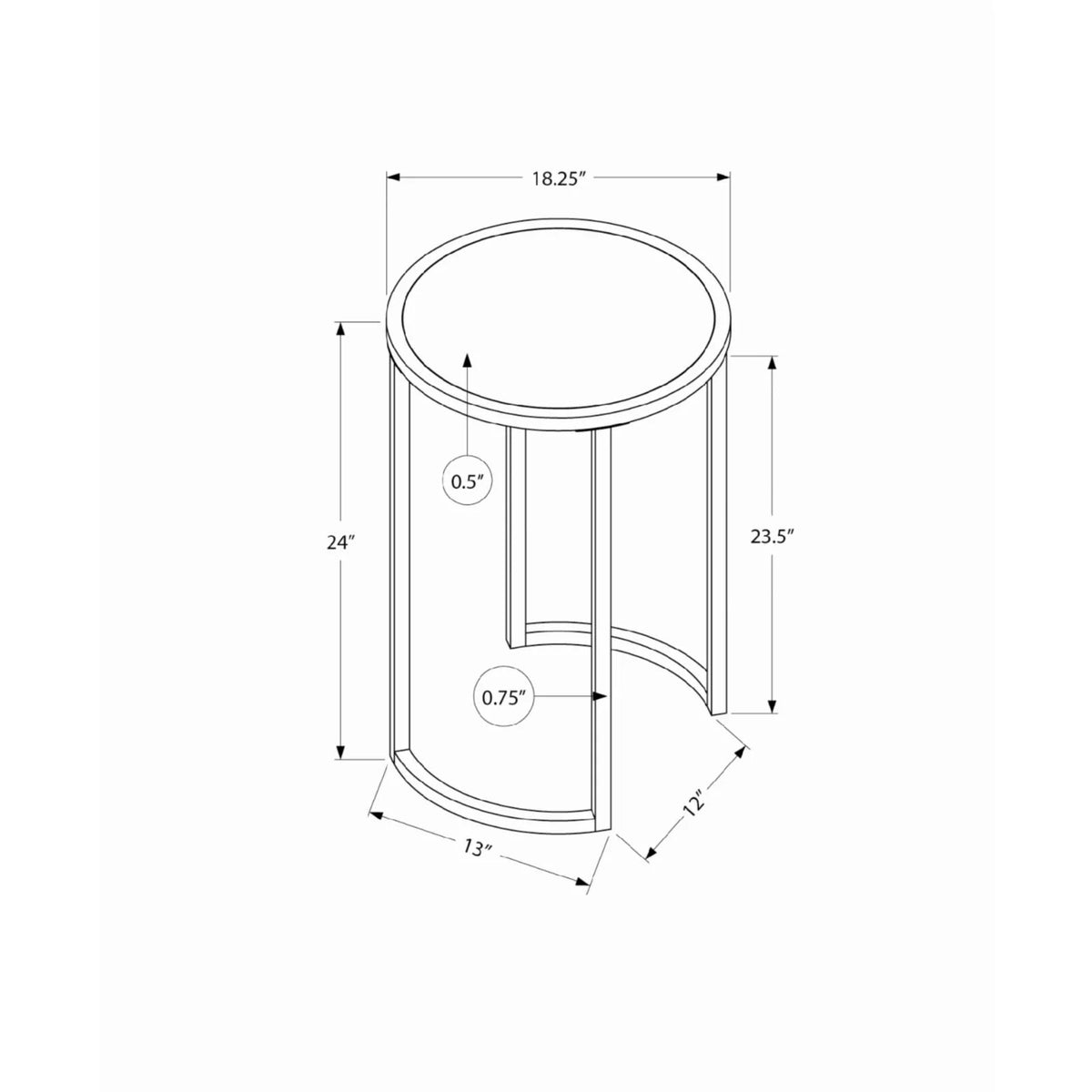 White Round Metal Accent Table F6088