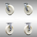 Stainless Steel Swivel Top Plate Caster with 5 x 2 White Wheel X372