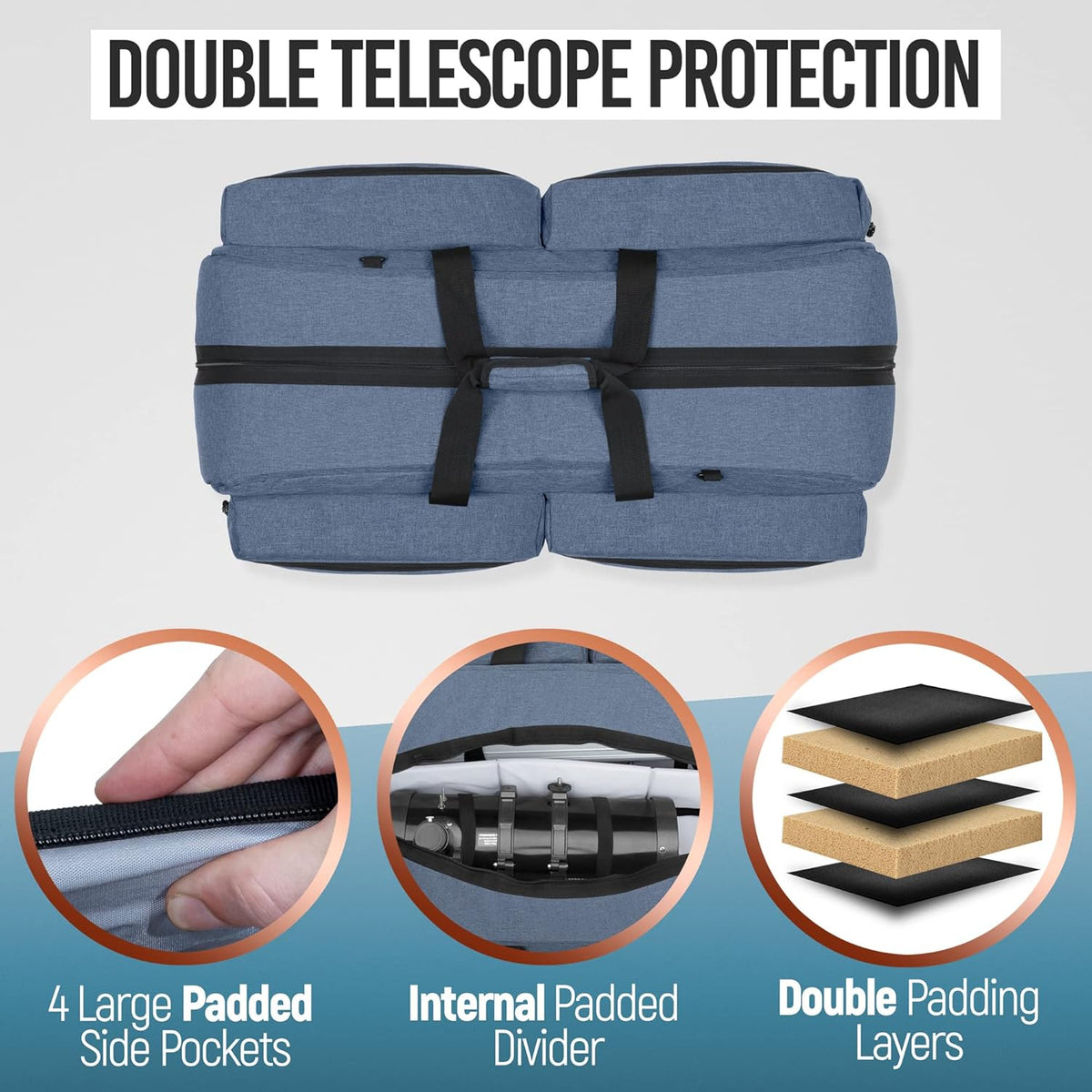 Medium Telescope and Tripod Case/Bag with Internal Double Padding P1950