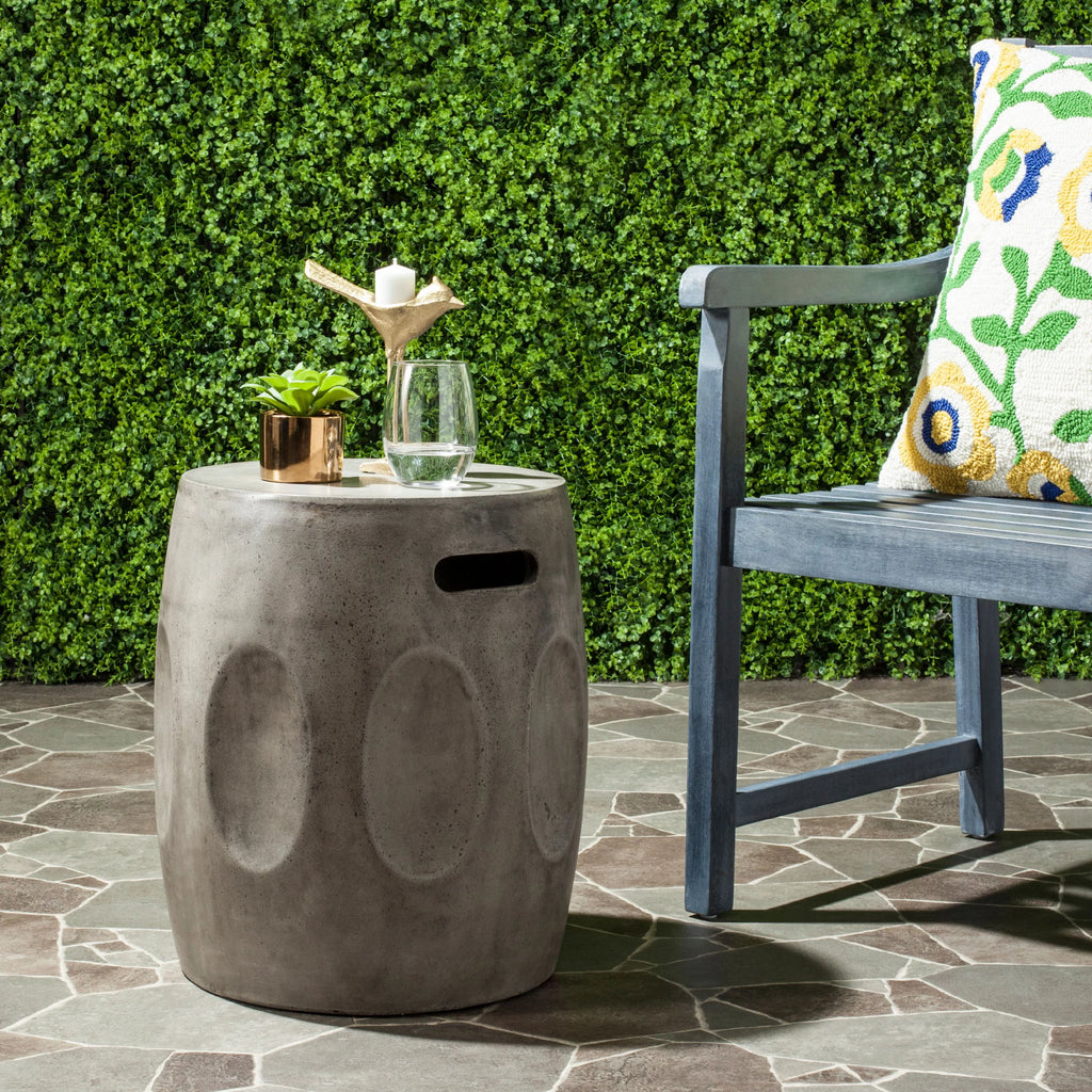 Dark Grey Concrete Round Accent Table Q579