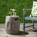 Dark Grey Concrete Round Accent Table Q579