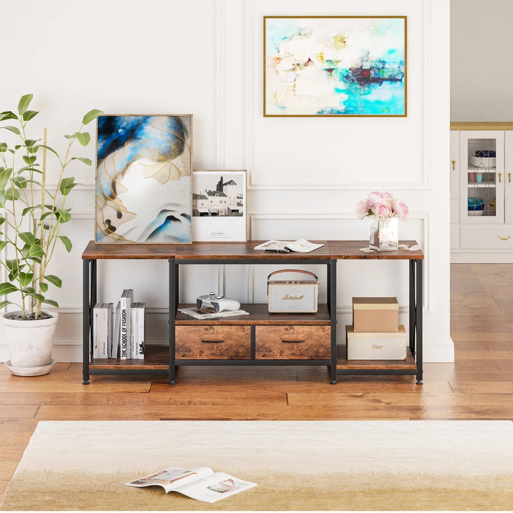 Rustic Brown TV Stand with Drawer for 55 60 65 Inch TV V679380