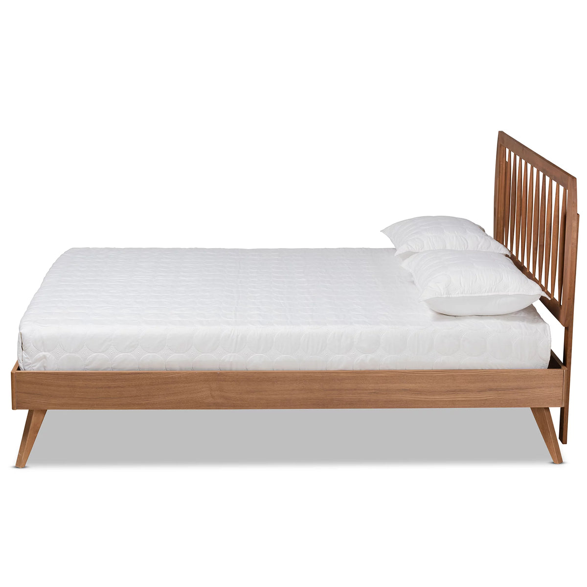 Queen Walnut Brown Engineered Wood Platform Bed G282