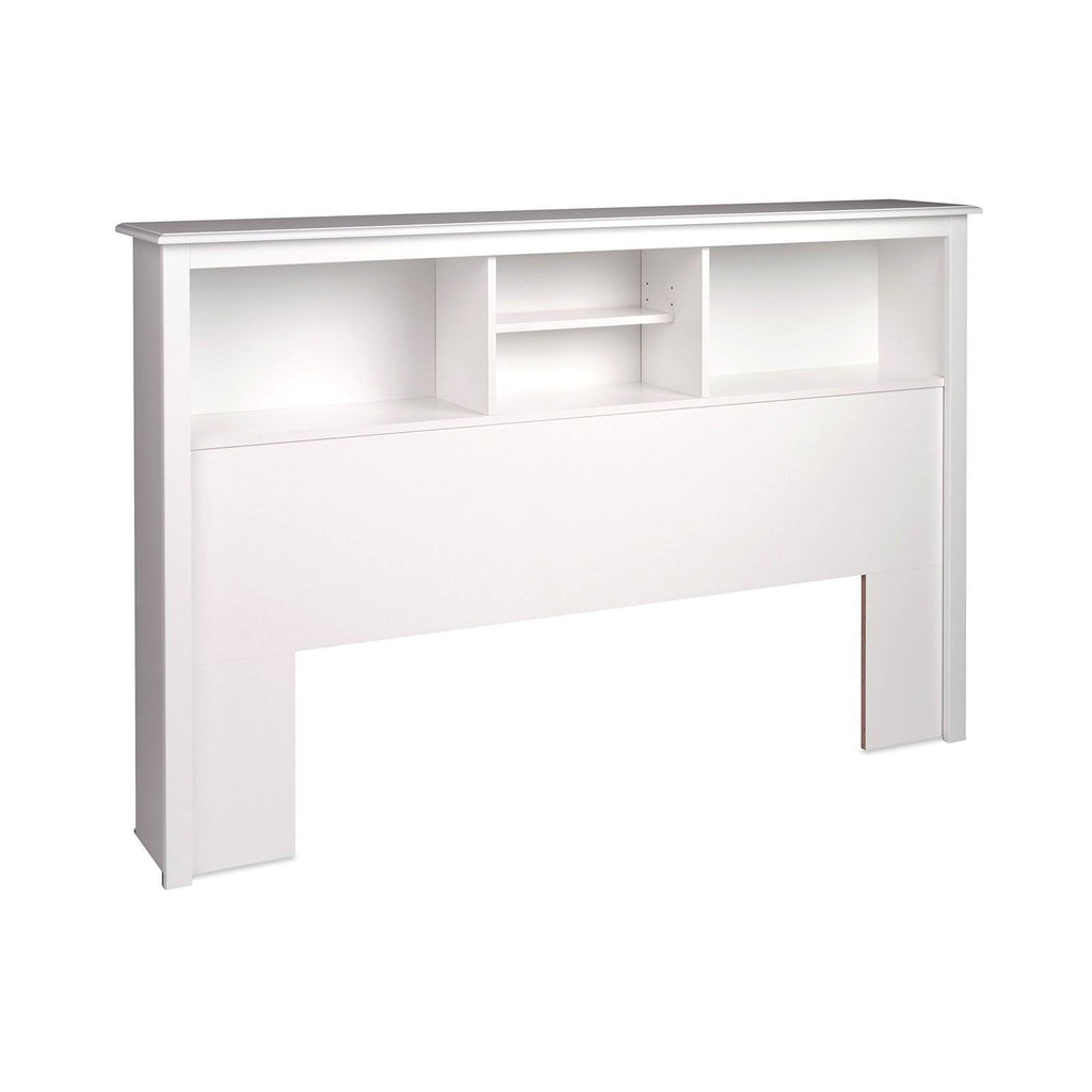 White Full/Queen Bookcase Headboard L1848