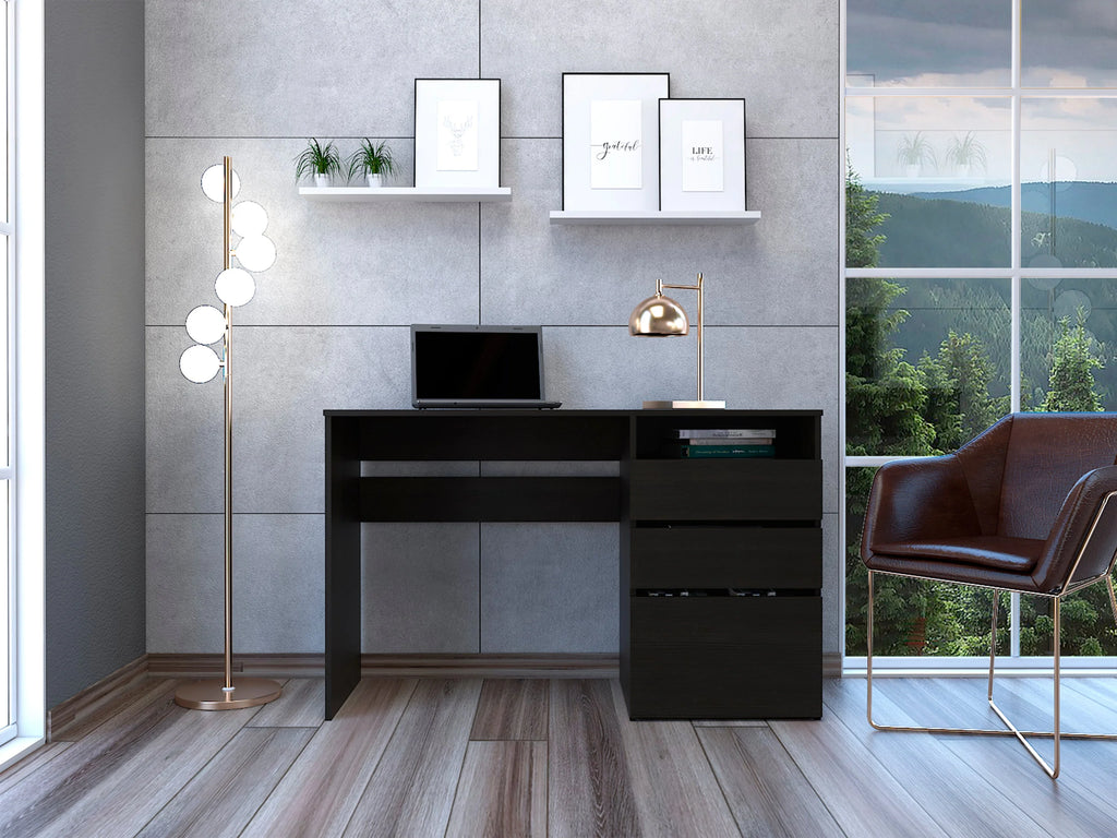 Black Three Drawer Computer Desk X892