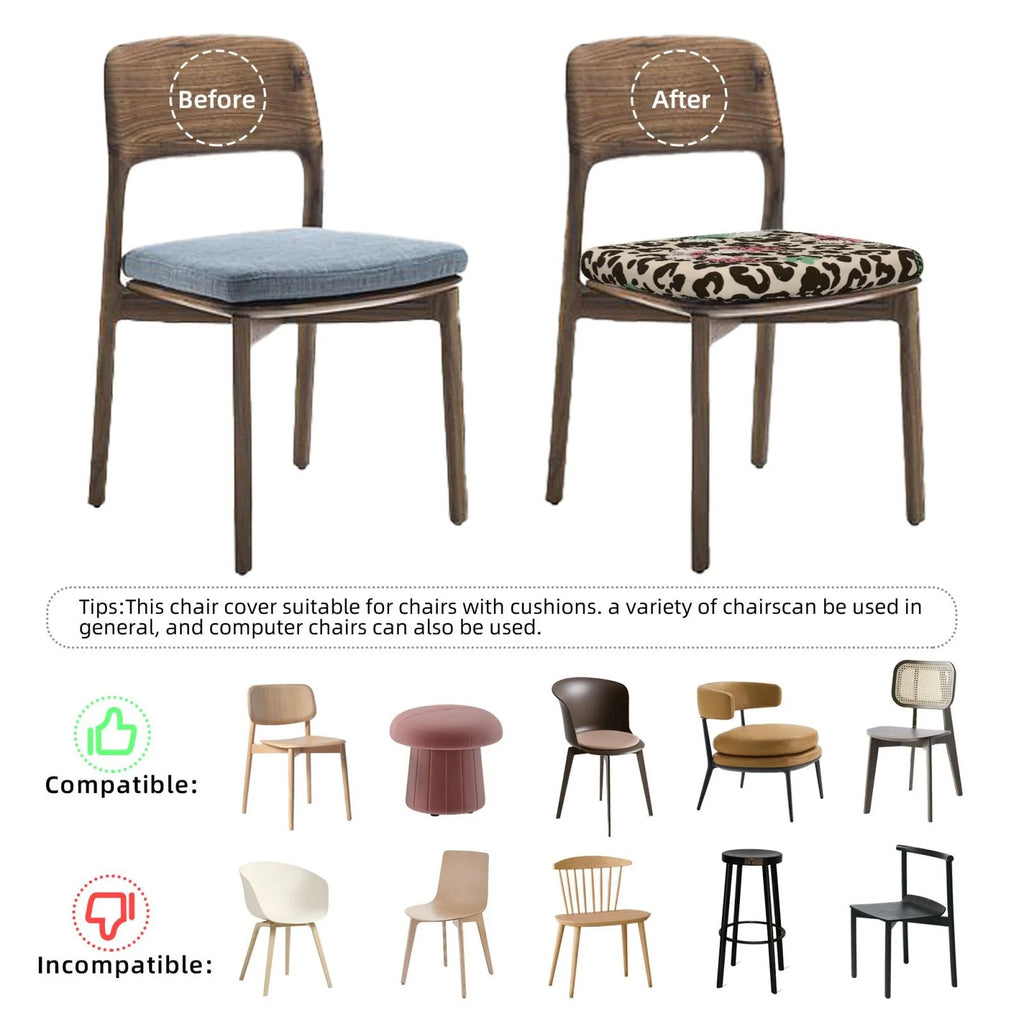 Leopard Dots Print Stretch Dining Chair Seat Covers W61094