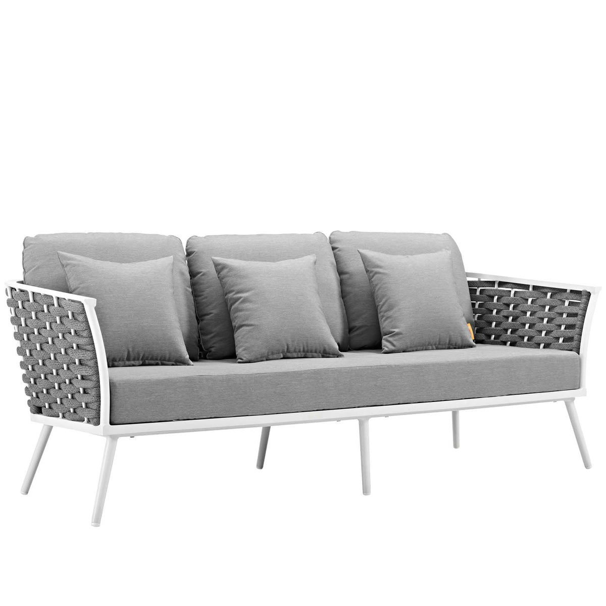 White Gray 3 Piece Outdoor Aluminum Sectional Sofa Set Q142813