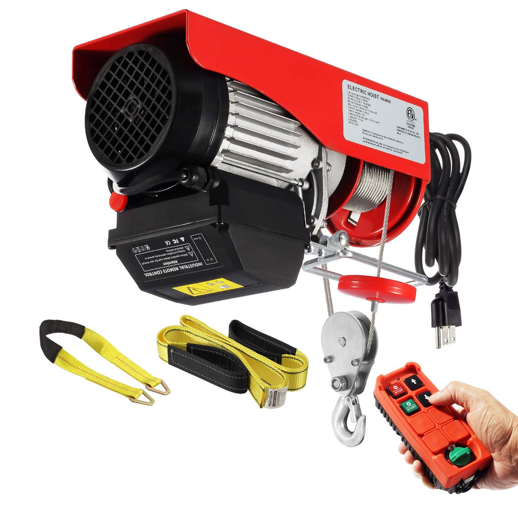 Electric Cable Hoist with Wireless Remote Control, 38ft Lifting Height W2784