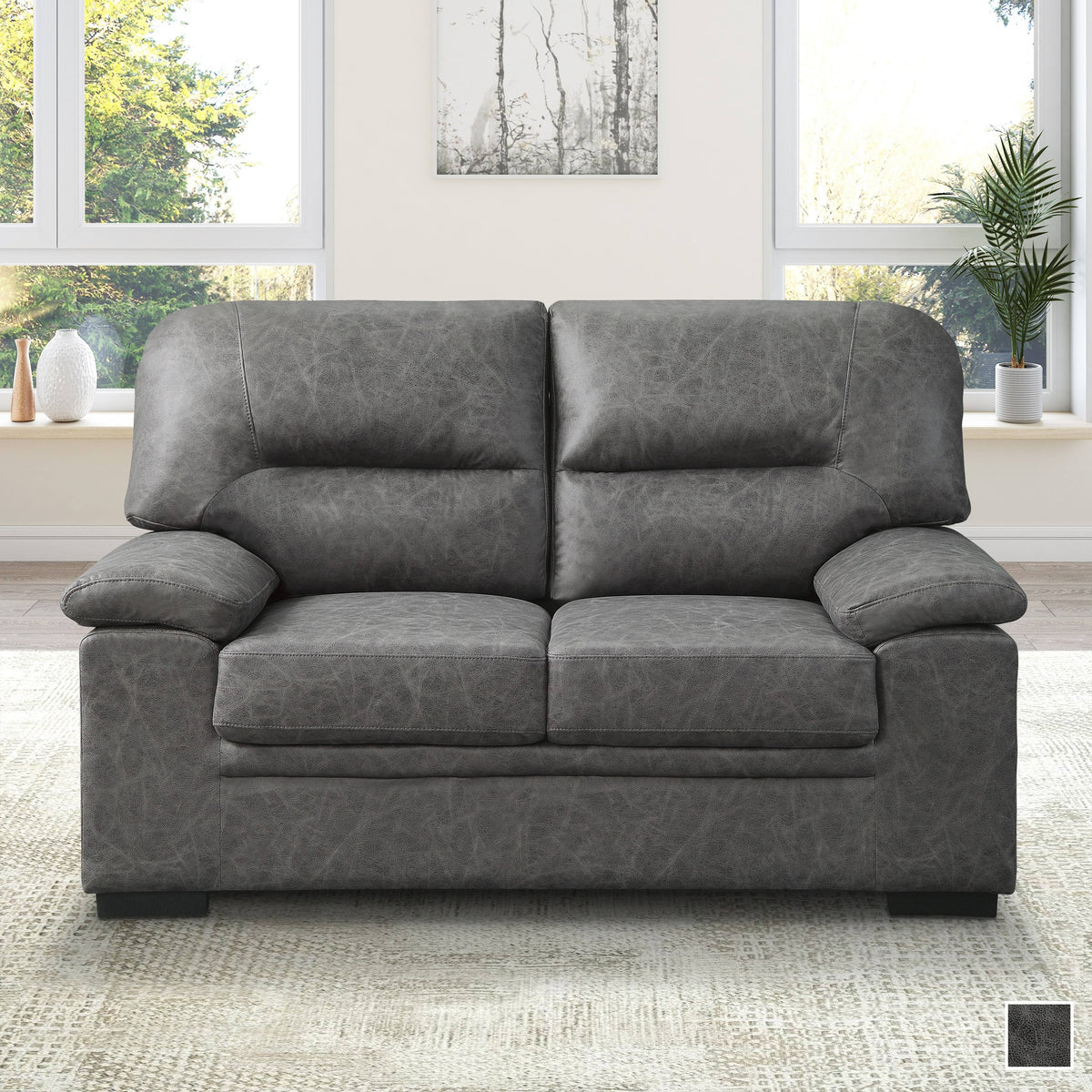 Dark Grey Loveseat D9254
