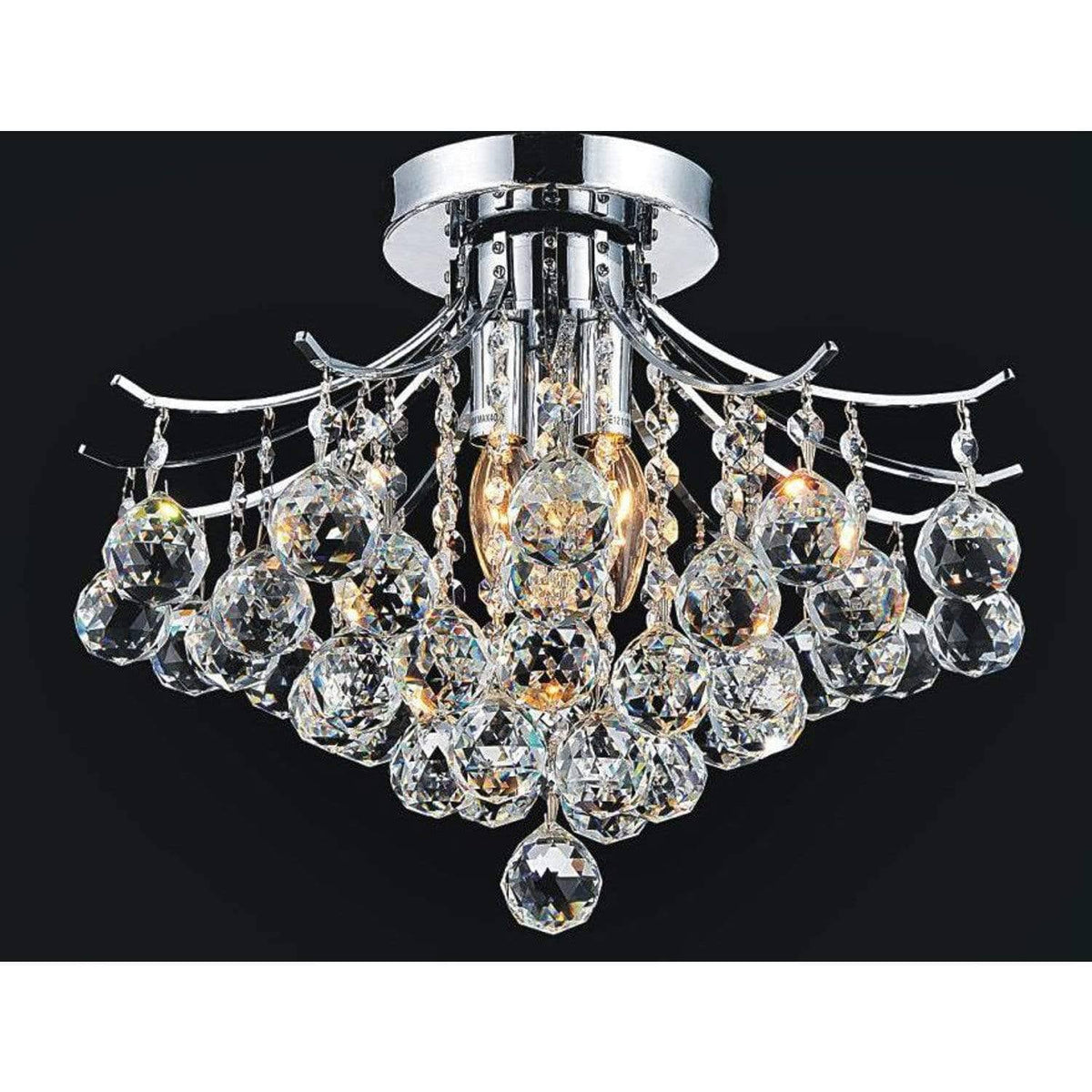 4 Light Flush Mount with Chrome Finish Y440818