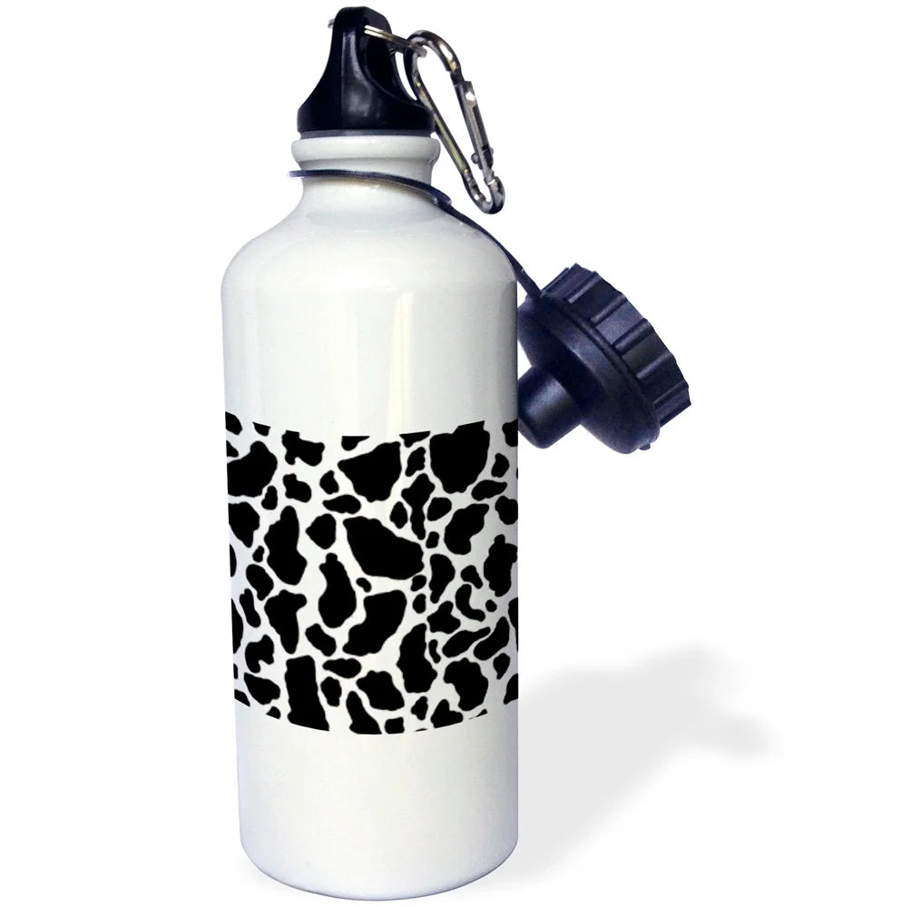Black and White Cow Print 21 oz Sports Water Bottle Z938587
