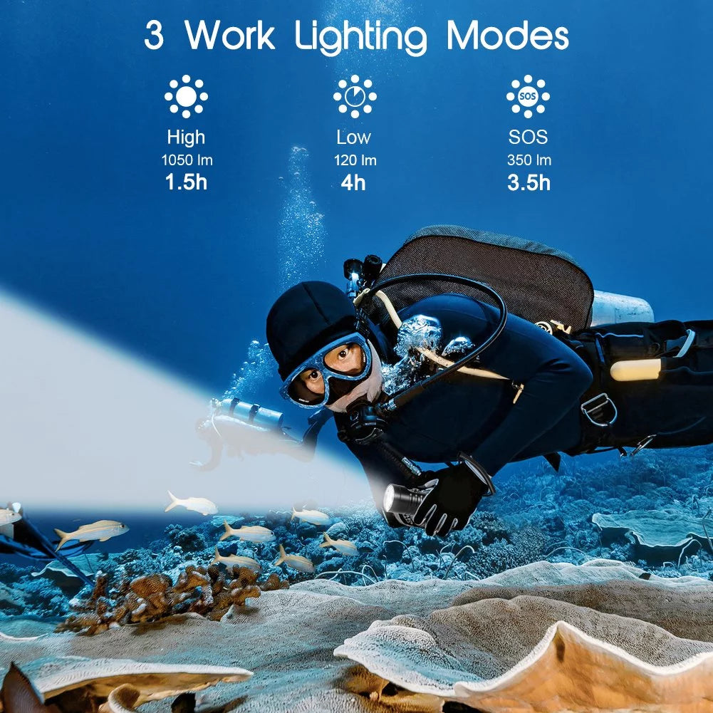IPX8 Waterproof 1050lm Diving Flashlight J873760