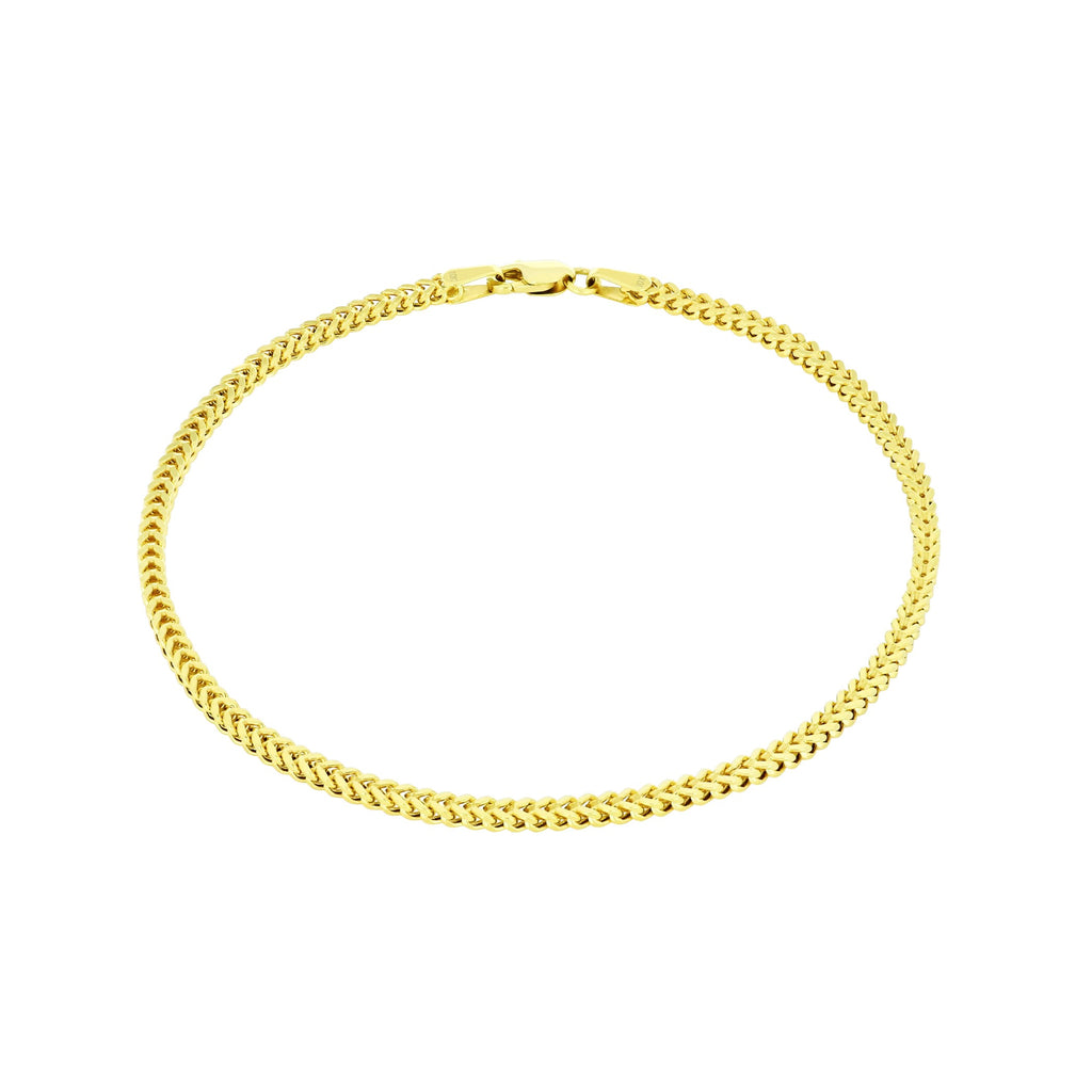 10k Yellow Gold 2mm Franco Chain Bracelet 7" - 9" L82641