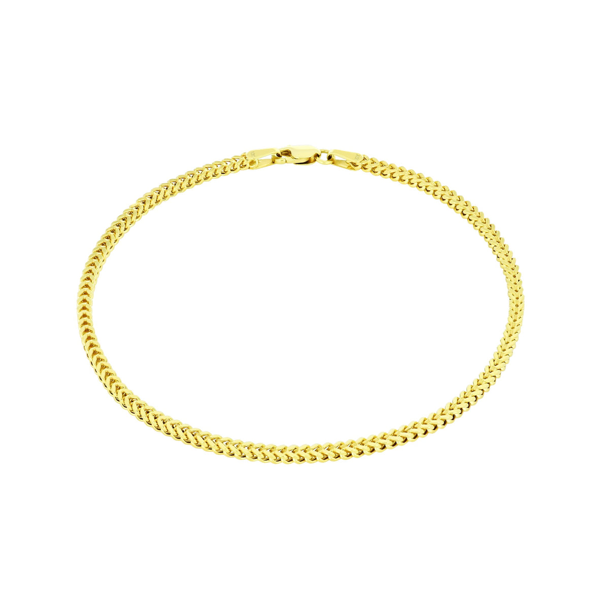 10k Yellow Gold 2mm Franco Chain Bracelet 7" - 9" L82641