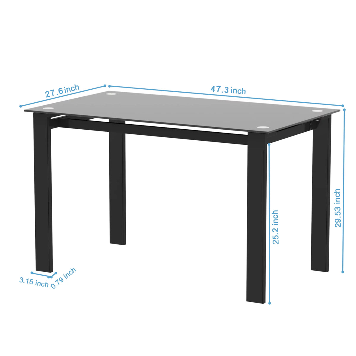 Black 5 Piece Dining Table Set for 4 P486606