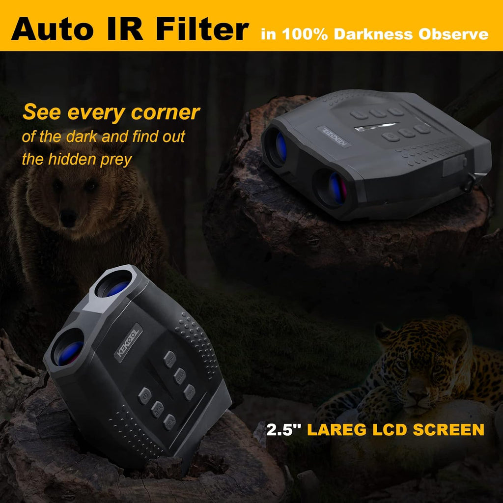 Night Vision Binoculars, 1900ft Viewing Range, 1080P U89715
