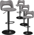 Grey Adjustable Swivel Bar Stools Set of 4 N555162
