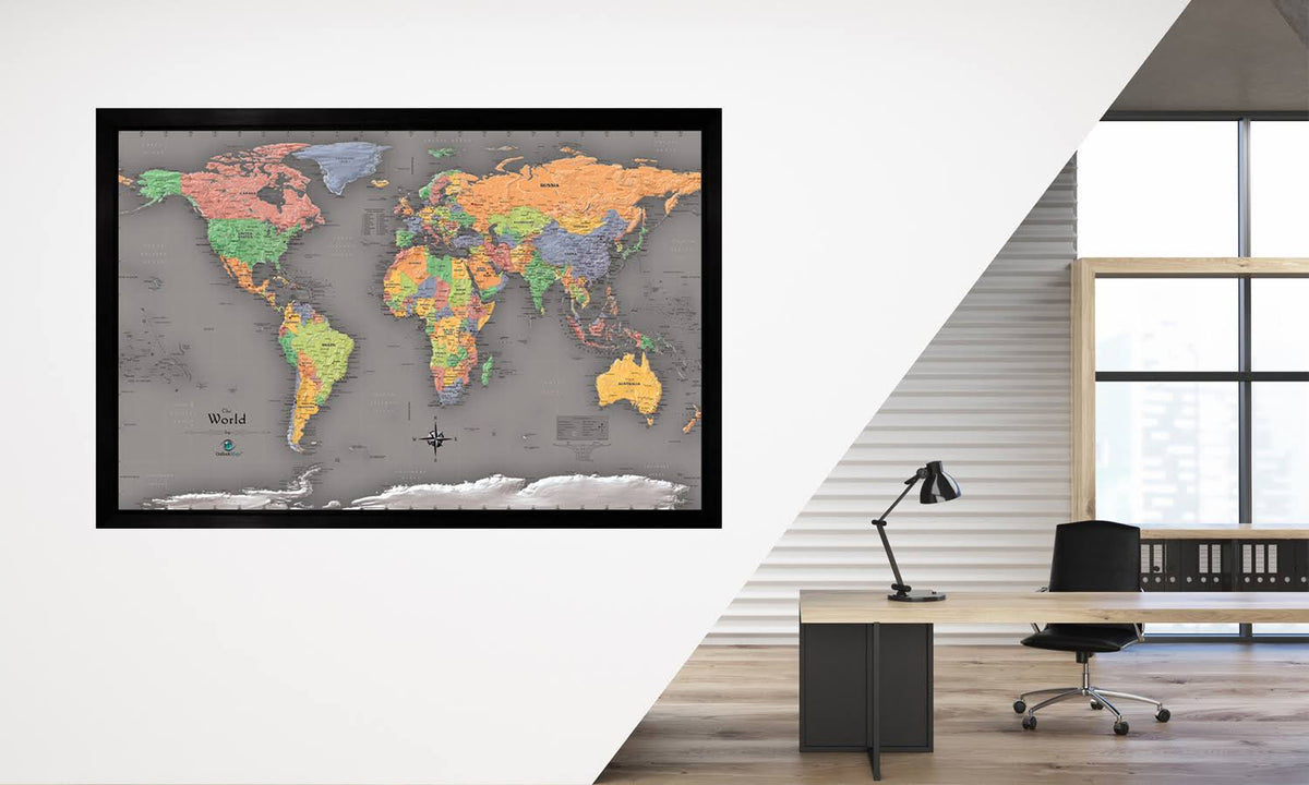Gray Magnetic Pin Travel Map L703003