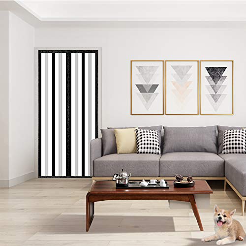 Insulated Magnetic Thermal Door Curtain, Black, Fits Doors up to 36" x 82" N516260