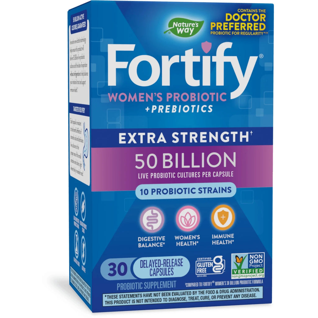 Women's Extra Strength Probiotic Capsules, 50 Billion Live Probiotics, 30 Count Q33156