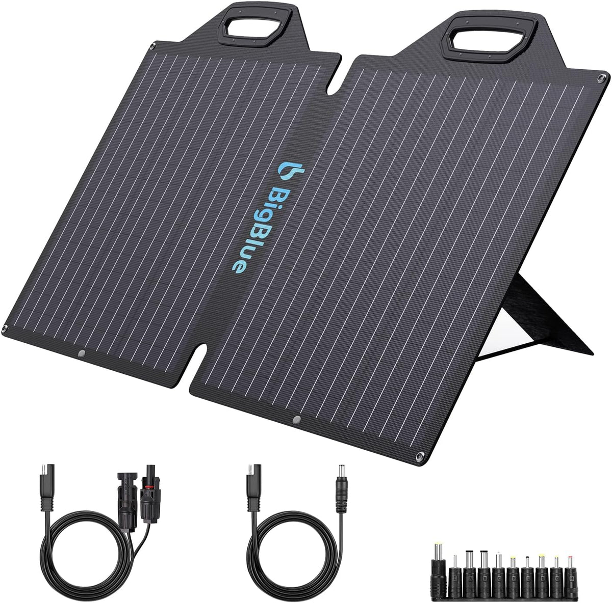 100W ETFE Portable Solar Panel Charger with Kickstands, IP65 Waterproof, SAE and MC4 Cable N83274