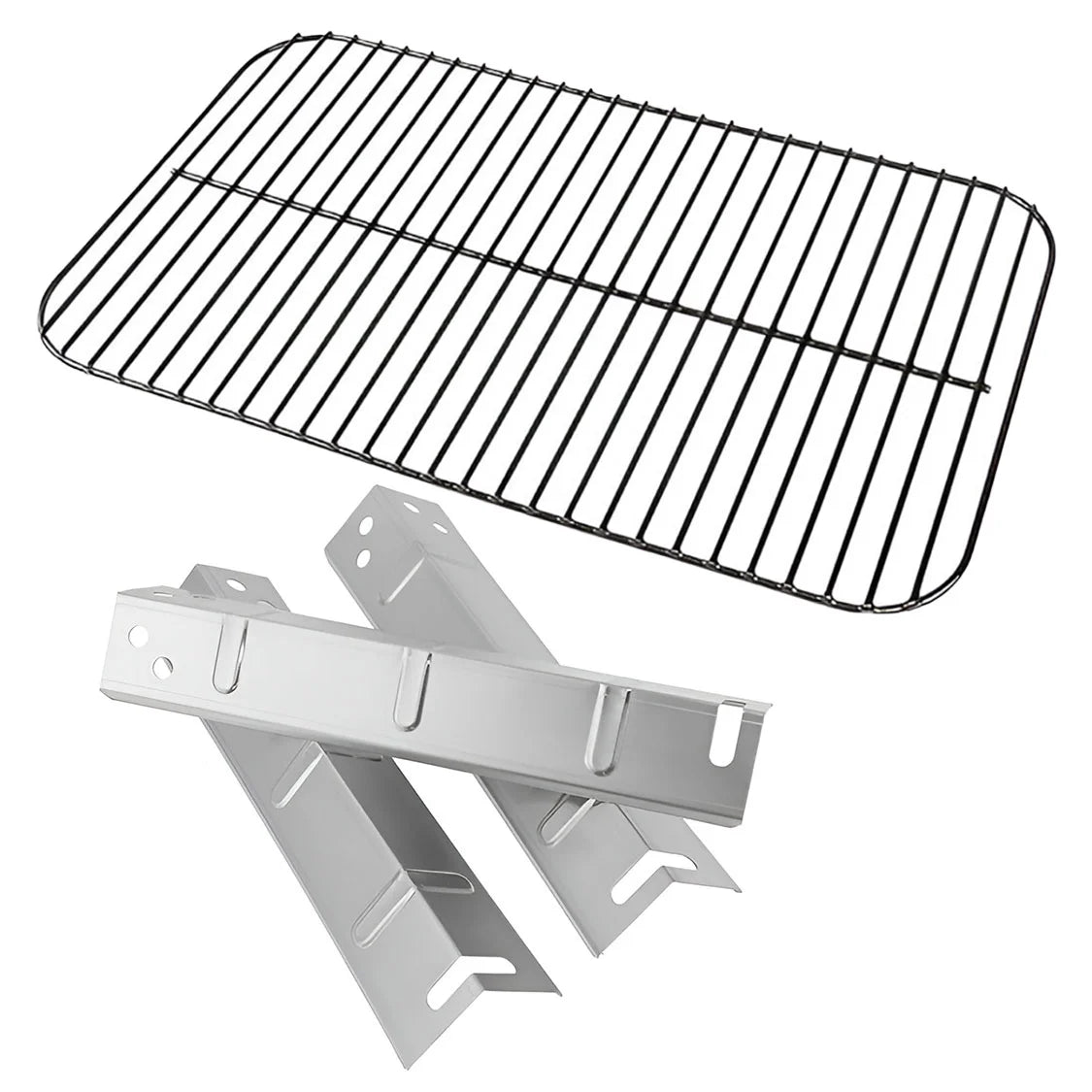 Porcelain Cooking Grid and 3 Stainless Steel Heat Plates M366