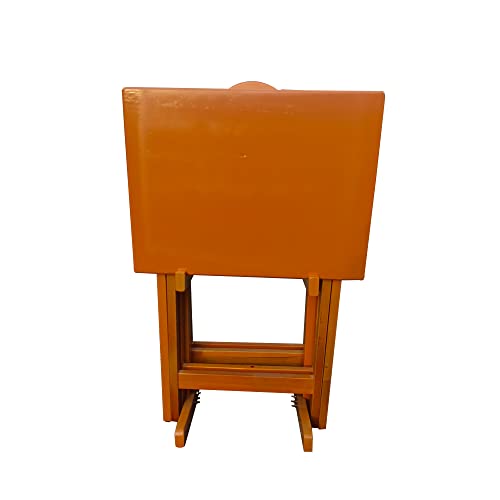 Set of 4 Solid Wood Folding TV Tray Table K55076