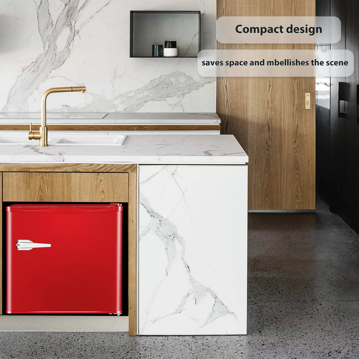 Mini Upright Freezer 1.2Cu.ft Red F981
