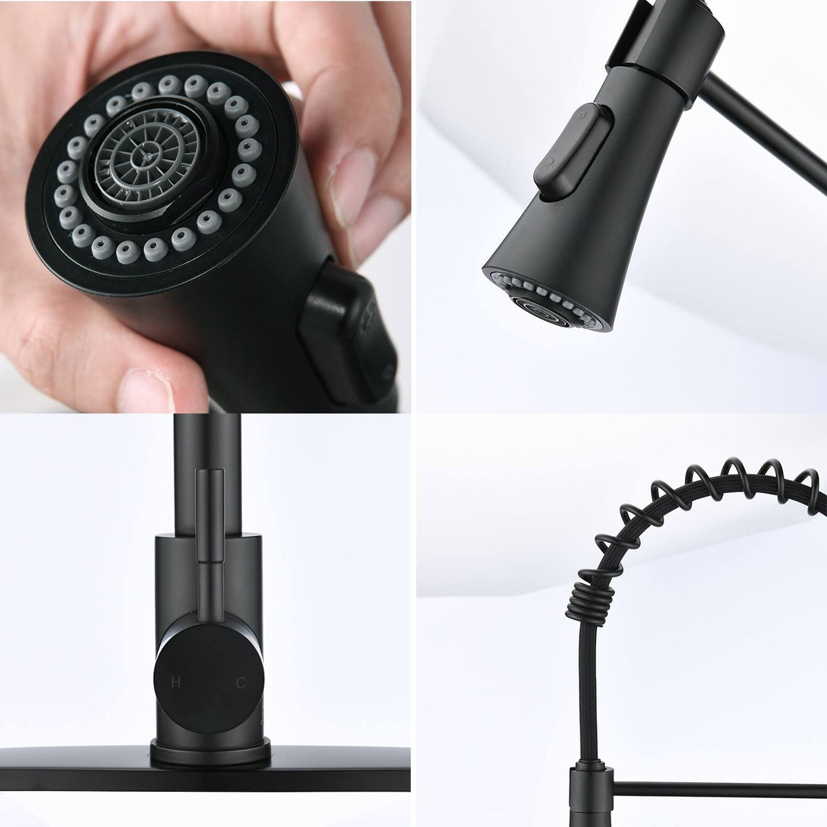 Black Kitchen Sink Faucet with Deck Plate I399910
