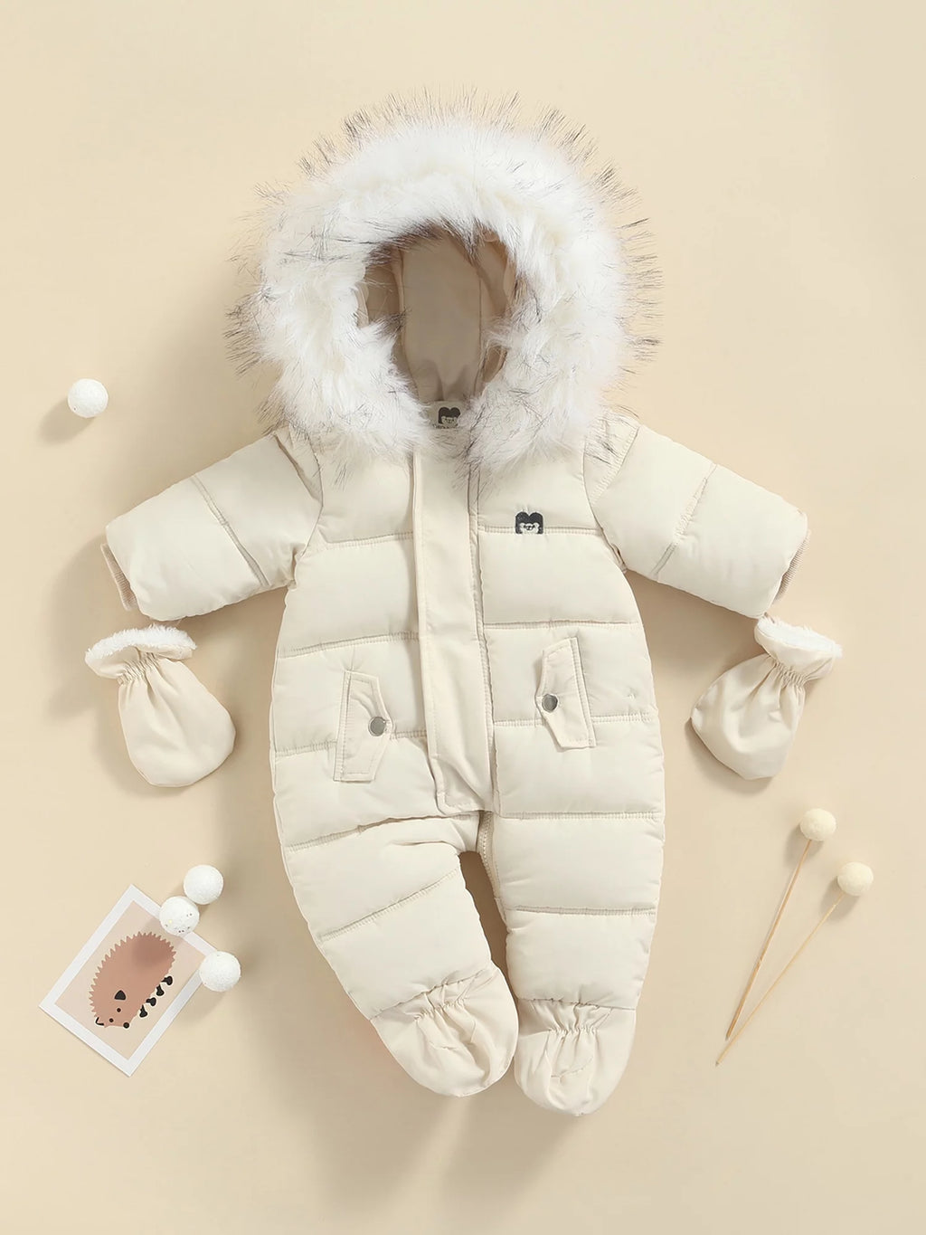 Infant Baby Snowsuit Hooded Puffer Jacket Z524