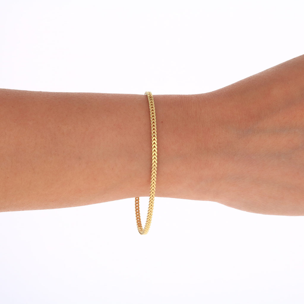 10k Yellow Gold 2mm Franco Chain Bracelet 7" - 9" L82641