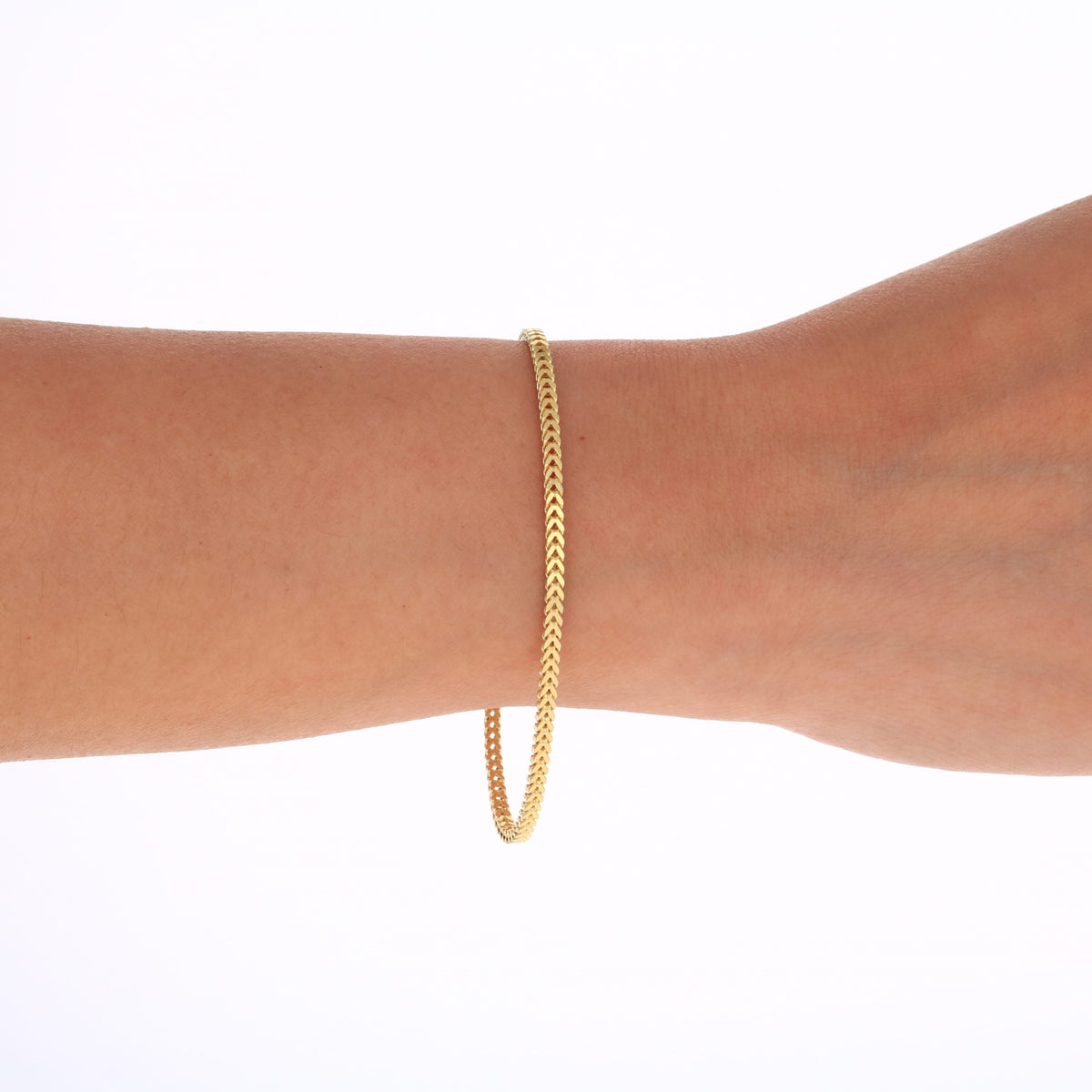 10k Yellow Gold 2mm Franco Chain Bracelet 7" - 9" L82641