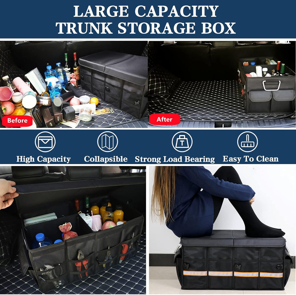 Black Pack of 2 Collapsible Car Trunk Organizer I717275
