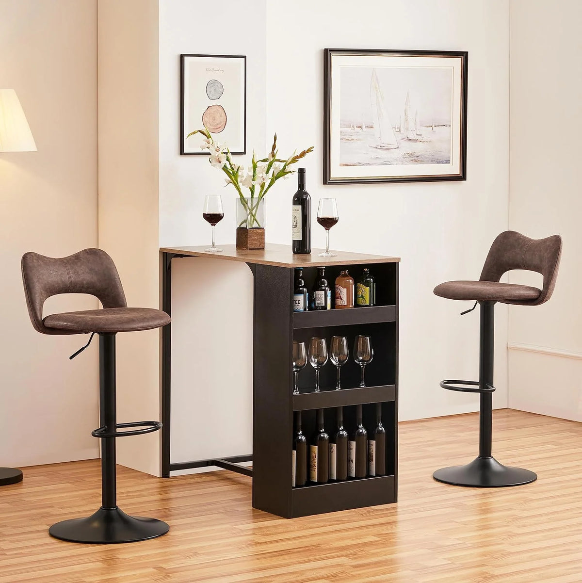 Grey Adjustable Swivel Bar Stools Set of 4 N555162