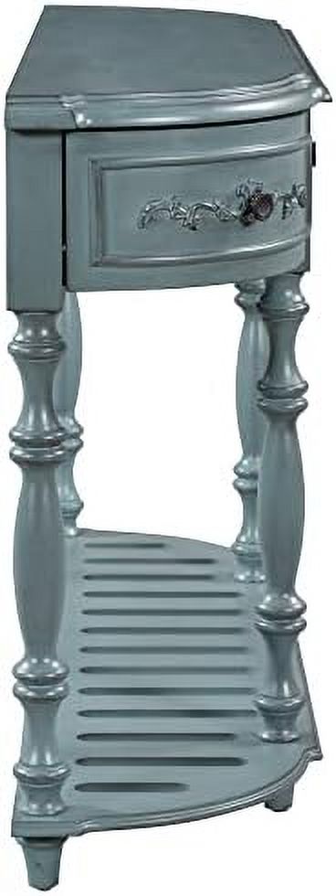 Curved Console Table with 4 Drawers Solid Wood Frame Black E713627