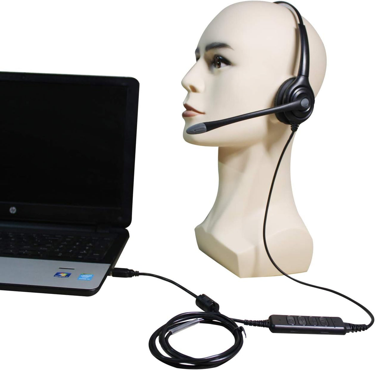 Corded Monaural USB Headset with Noise Cancelling Microphone X637831