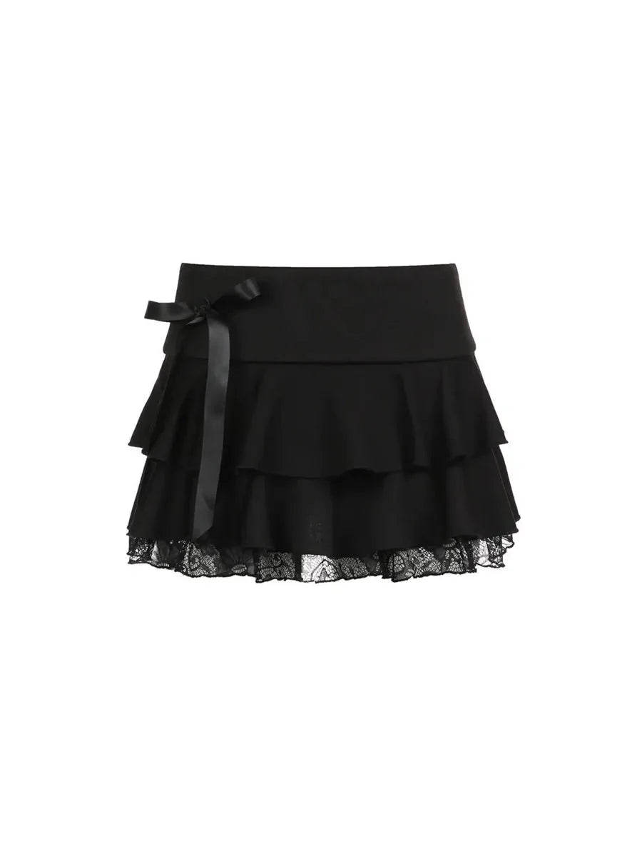 Multi-layer Velvet Skirt P29834