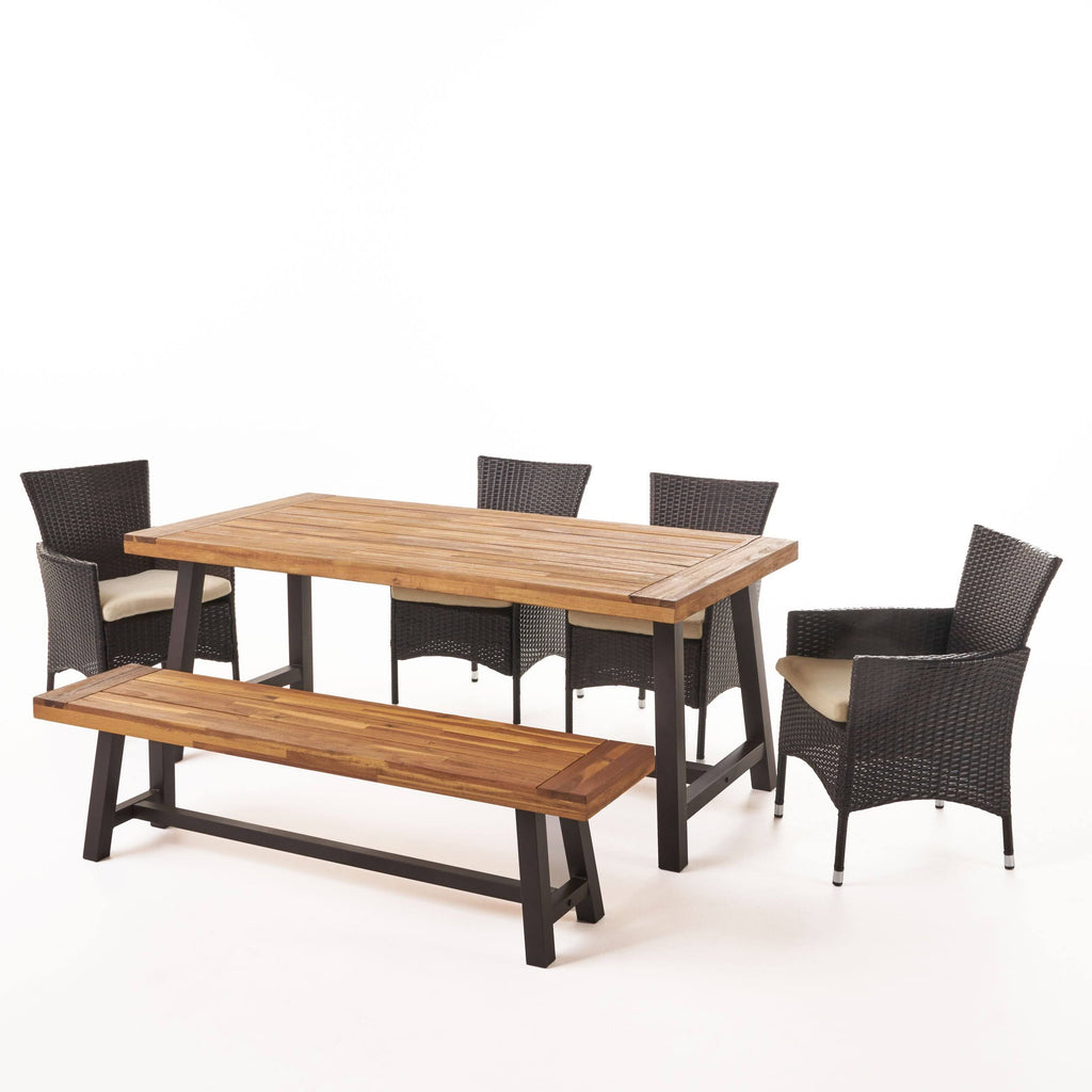 6 Piece Acacia Wood Dining Set Q1315