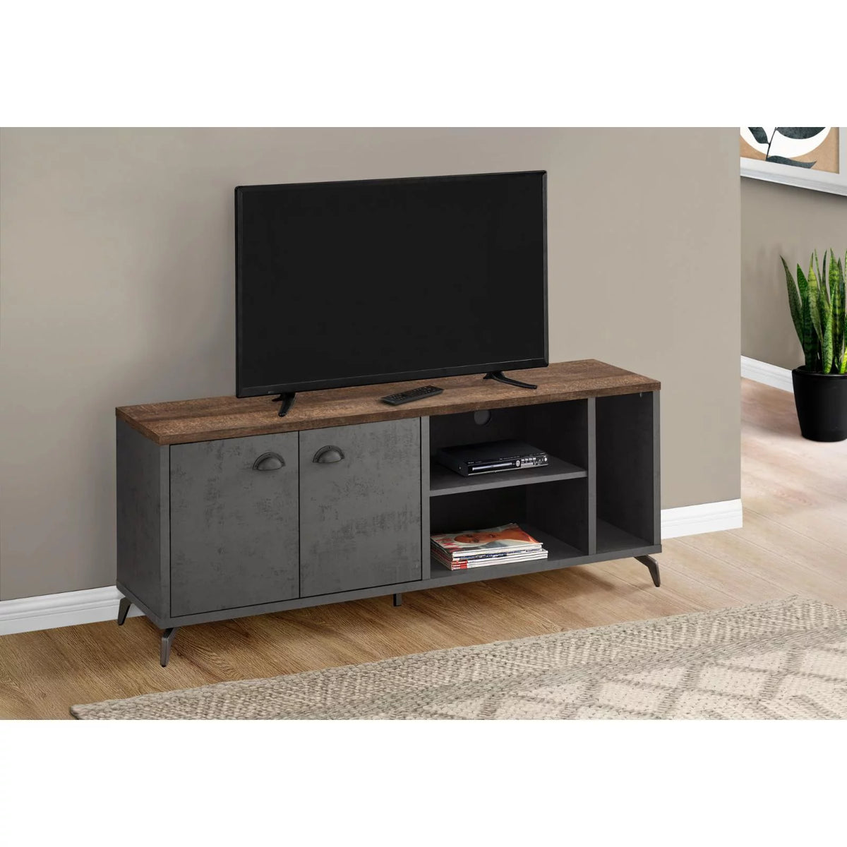 60 in. Tv Stand with 2 Doors and 3 Shelves A27921