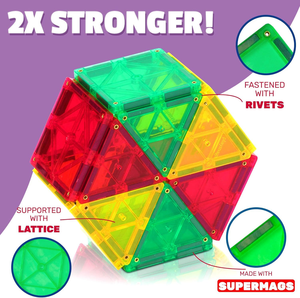 56 Pc Magnetic Tiles Building Set H678604